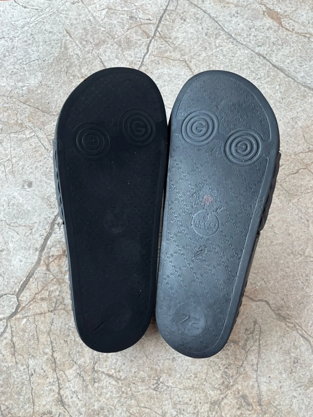 Gucci GG Marmont Matelassé Black Rubber Slides Designer Luxury Pool Sandals